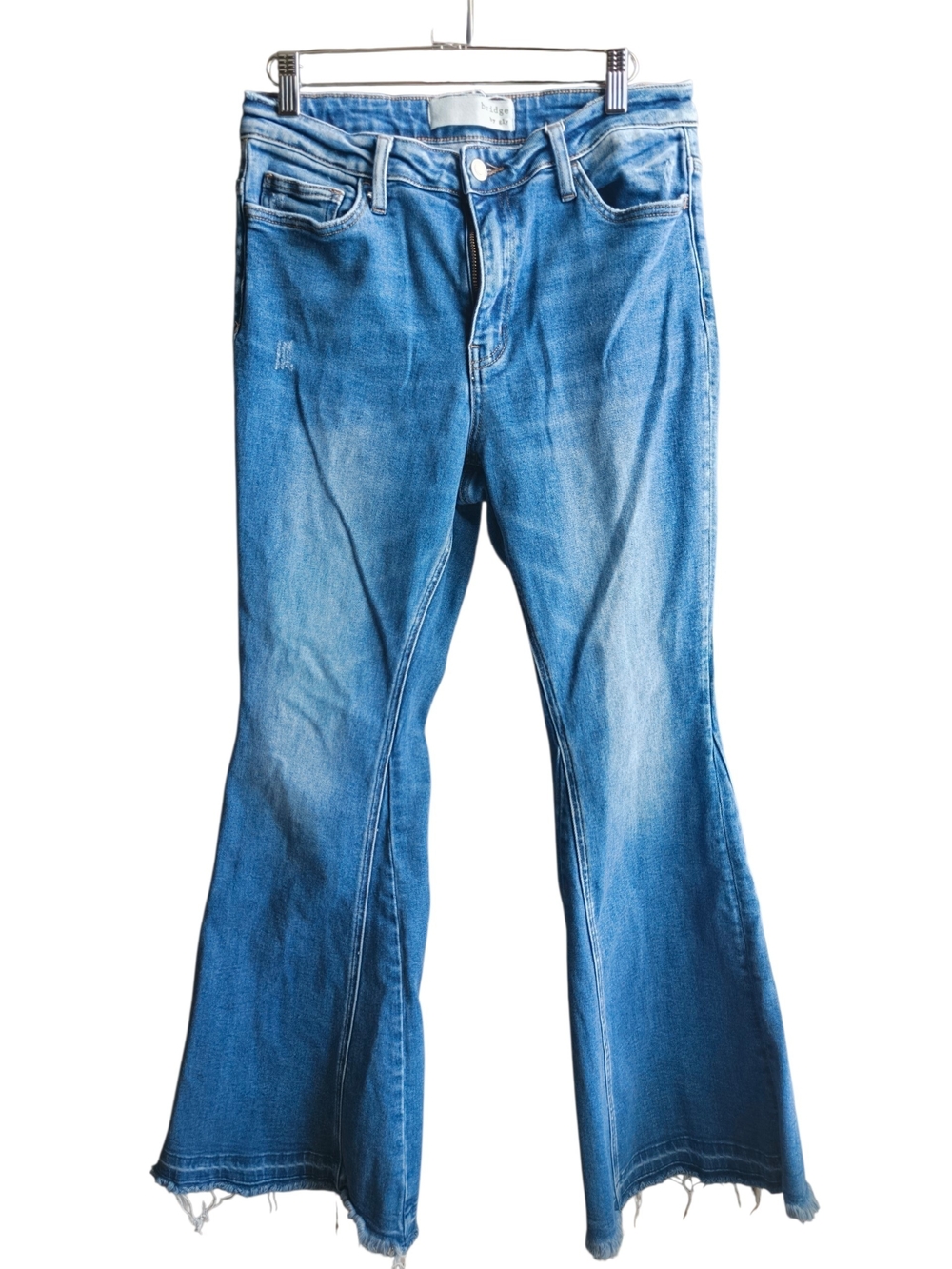Bridge By Gly High Rise Super Flare Blue Jeans Size 30